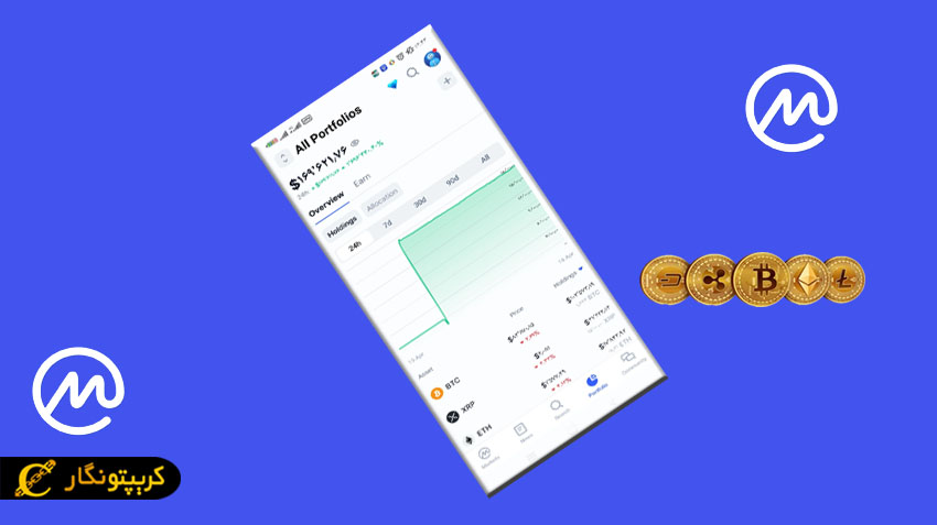 اپلیکیشن مدیریت پورتفولیو ارز دیجیتال کوین مارکت کپ