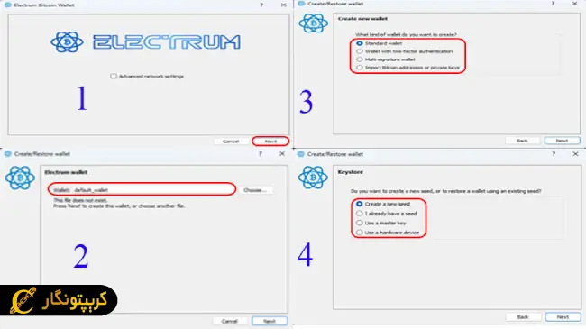 مراحل نصب و راه اندازی کیف پول الکتروم