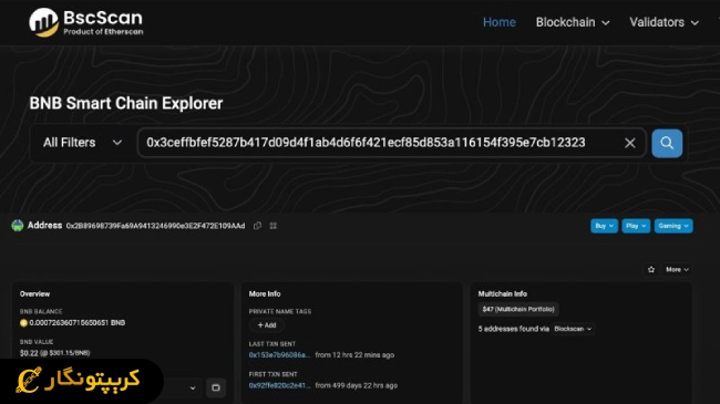 آموزش پیگیری تراکنش ‌ها با استفاده از BscScan