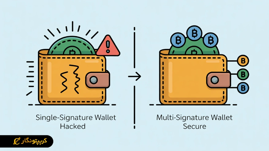 مقایسه کیف پول چند امضایی با کیف پول تک امضایی