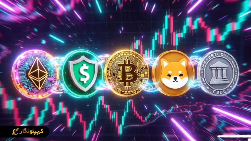 نمایی از سکه های معروف ارزهای دیجیتال
