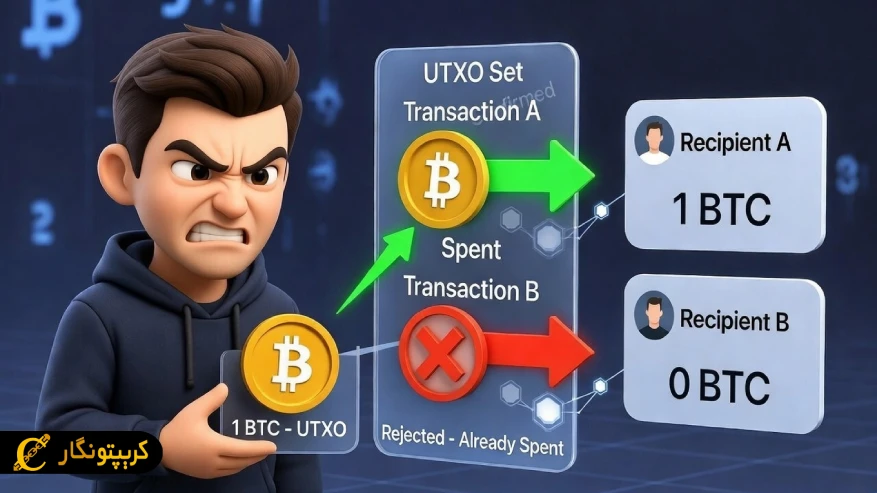 جلوگیری از دوبار خرج کردن (Double Spending) در بیت کوین