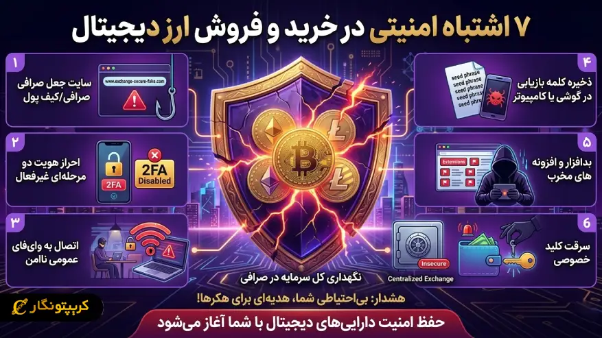 7 اشتباه امنیتی در خرید و فروش ارز دیجیتال