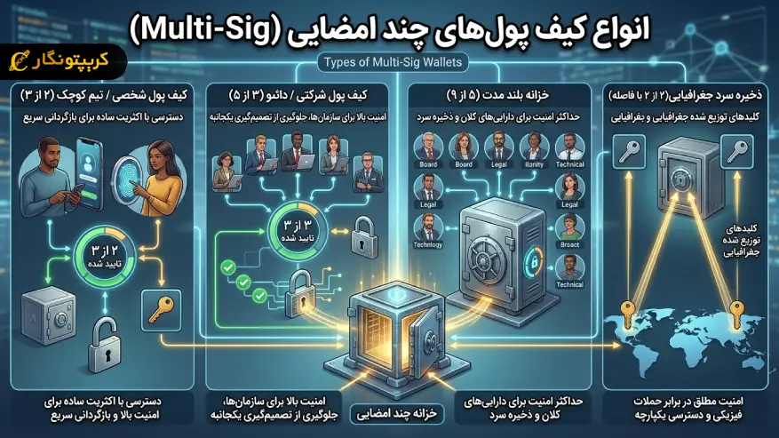 انواع کیف پول های multi-sig