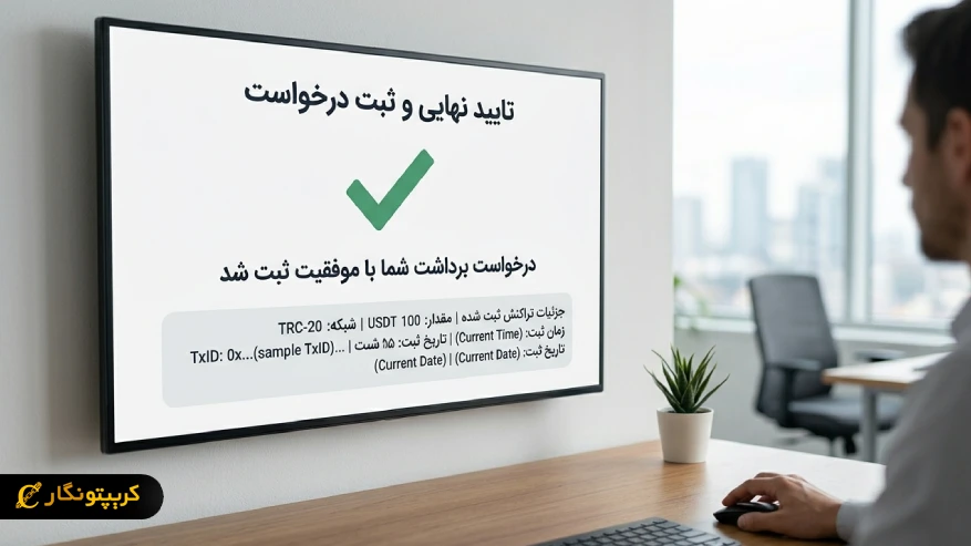 تایید برداشت و ثبت درخواست