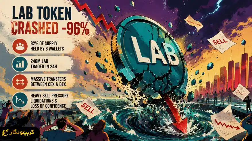 ریزش توکن LAB - چرا قیمت این ارز بیش از ۹۶ درصد سقوط کرد؟
