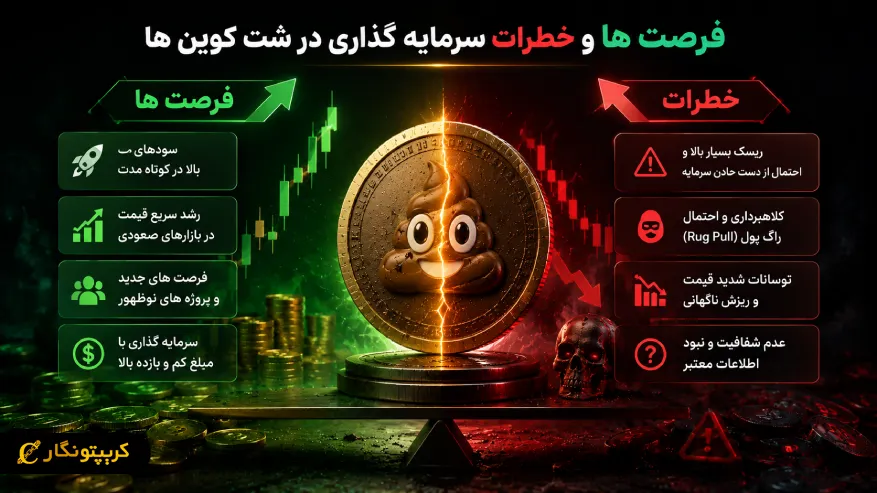 فرصت ها و خطرات سرمایه گذاری در شت کوین ها