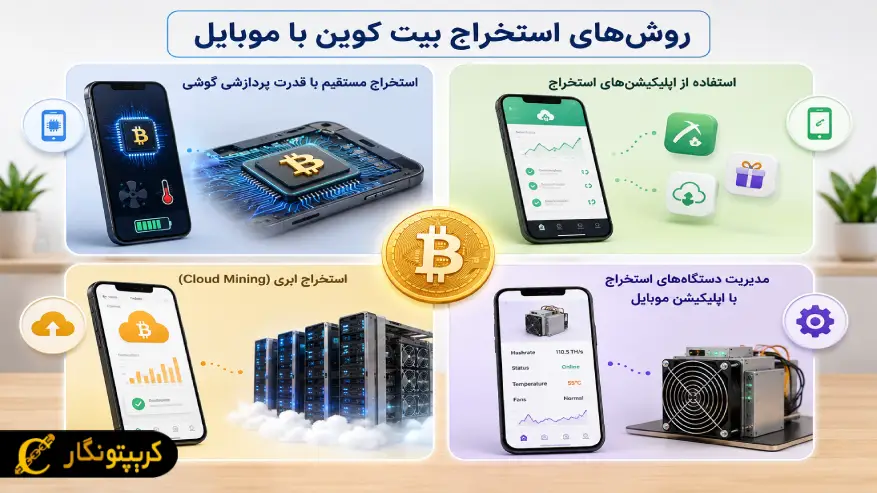 روش_های استخراج بیت کوین با موبایل
