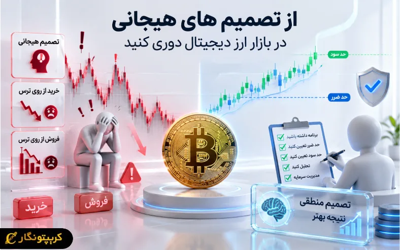 تصمیم های هیجانی میتونن باعث خرید در سقف قیمت یا فروش از روی ترس بشن