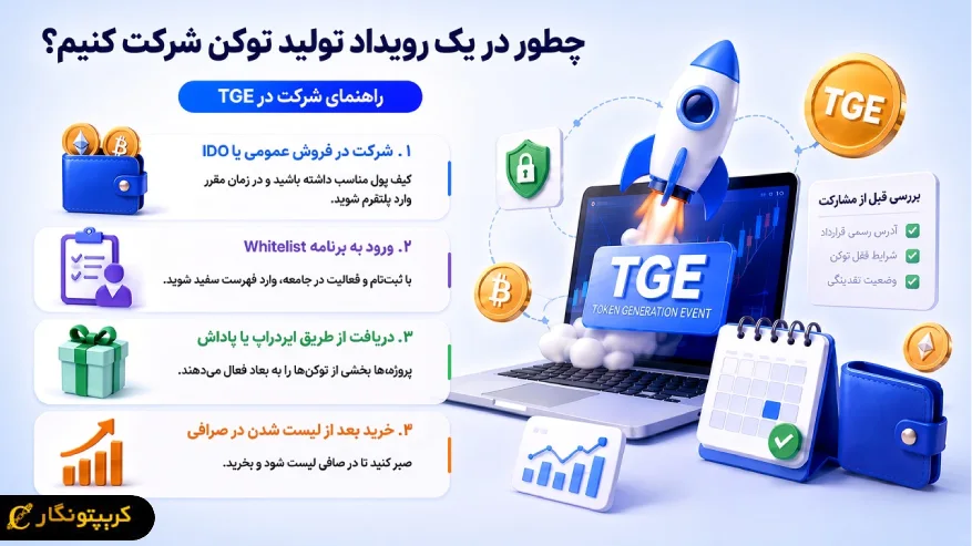 راهنمای سریع شرکت در رویداد تولید توکن (TGE)