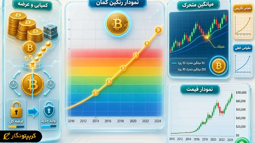 تفاوت نمودار رنگین کمان بیت کوین با مدل ها و ابزارهای مختلف تحلیل قیمت