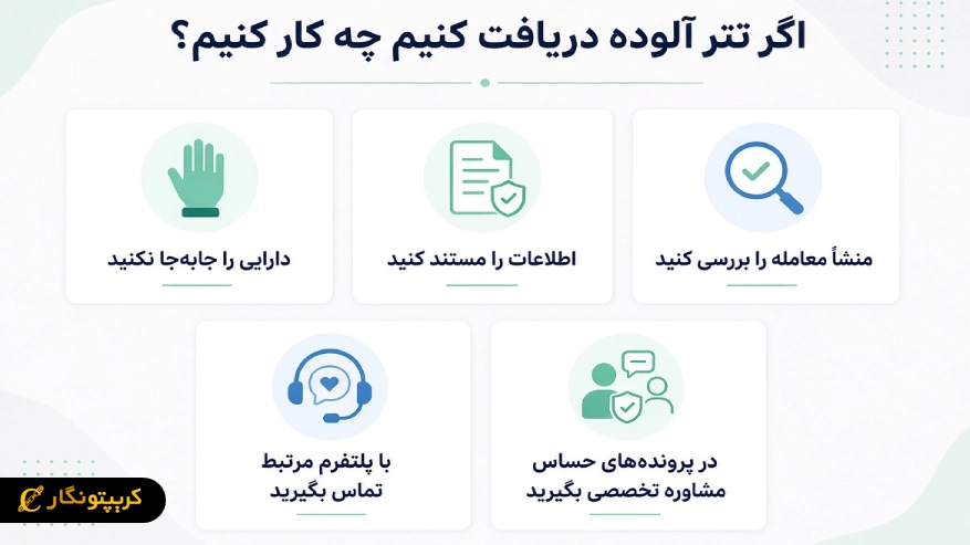 اگر تتر آلوده دریافت کنیم چه کار کنیم
