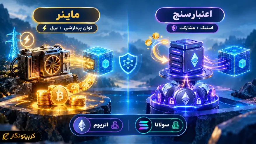 تفاوت پاداش ماینر و اعتبارسنج در بلاکچین
