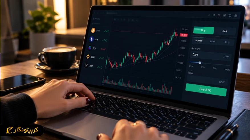 ثبت سفارش خرید ارز دیجیتال در پلتفرم بروکر