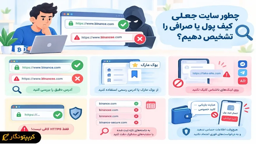 تشخیص سایت جعلی کیف پول و صرافی در تایپو اسکواتینگ