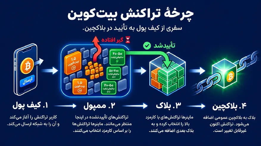 روند تایید تراکنش و ورود به ممپول